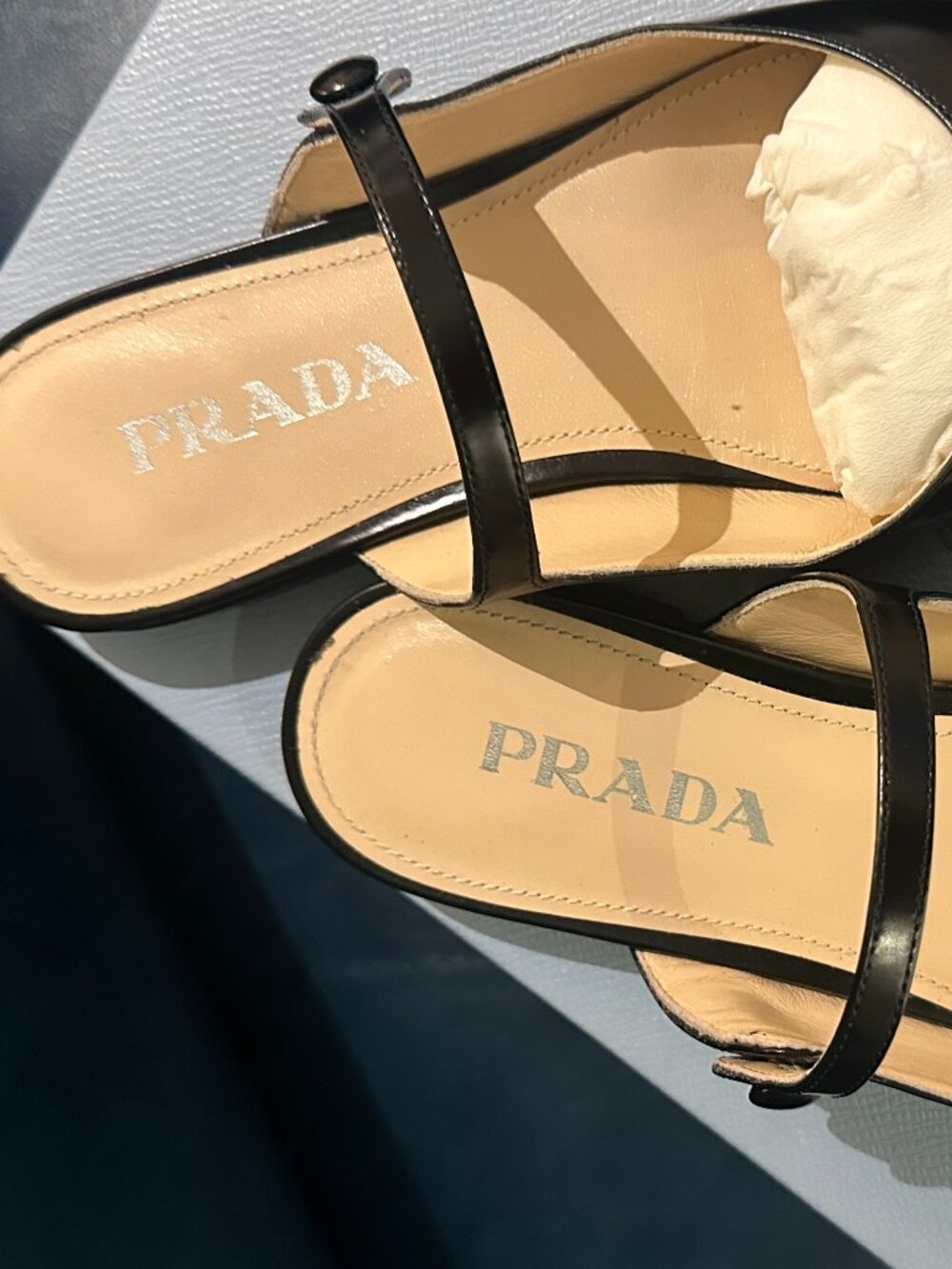 Prada Leather Mary Jane Flat Mules - Picture 5 of 9
